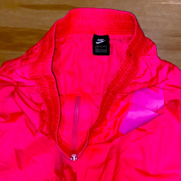 RARE VINTAGE NIKE HOT PINK WINDBREAKER UNISEX SZ LARGE CUFFED PANTS WITH ZIPPER - Picture 5 of 6